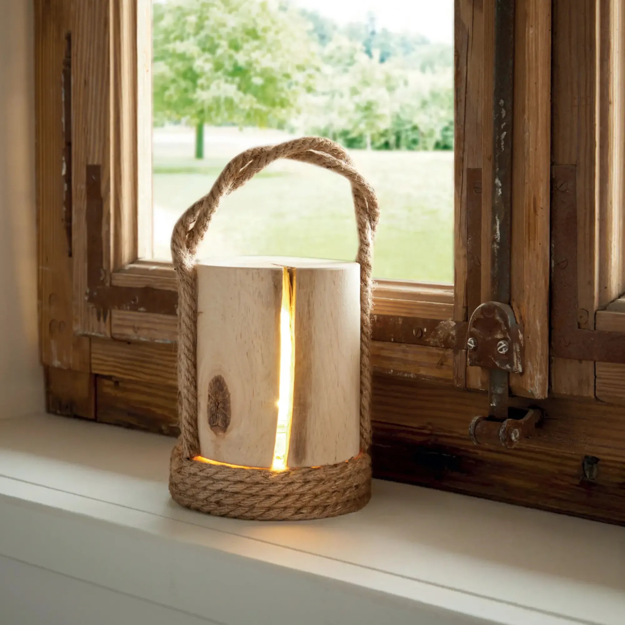 Led-Dekoobjekte|Herbstliche Led-Leuchtdeko|Frank Handels GmbH & Co. KG LED-Laterne "Wood"