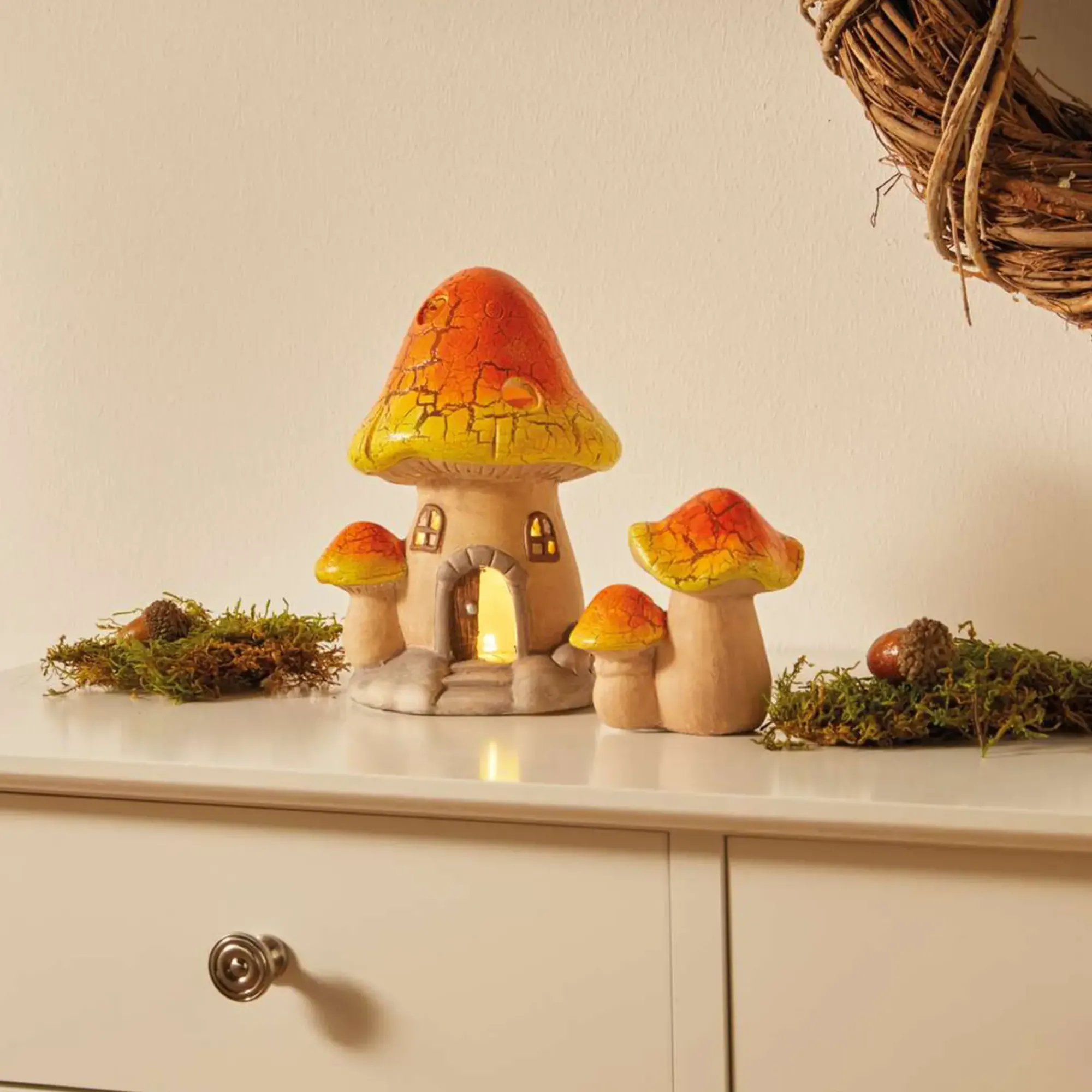 Dekopilze|Led-Dekoobjekte|Frank Handels GmbH & Co. KG LED-Pilz "Haus", 2er Set