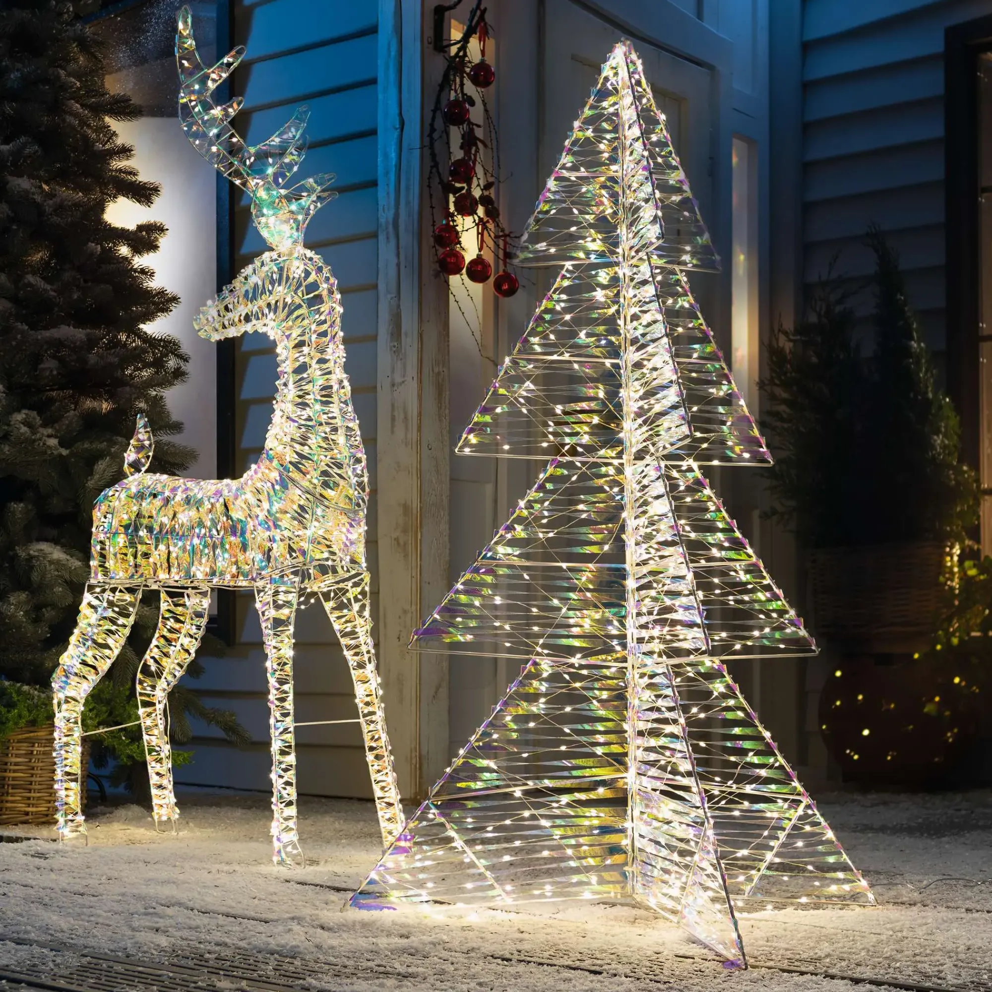 Figuren Für Den Garten|Gartenbeleuchtung|Frank Handels GmbH & Co. KG LED-Rentier "Rainbow", groß