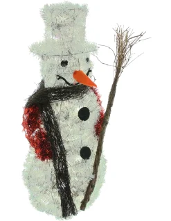 Weihnachtliche Dekofiguren|Weihnachtsmänner|Frank Handels GmbH & Co. KG LED-Schneemann "Silberglimmer"