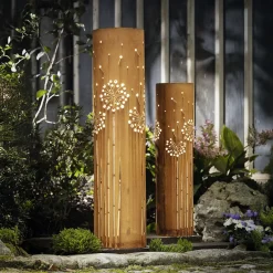Solar-Beleuchtung|Frank Handels GmbH & Co. KG LED-Solarsäule "Pusteblume", 2er Set