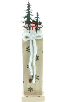 Dekosäulen|Weihnachtliche Led-Deko|Frank Handels GmbH & Co. KG LED-Säule "Schneemänner im Wald"