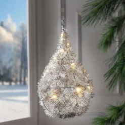 Dekohänger|Weihnachtliche Led-Leuchthänger|Frank Handels GmbH & Co. KG LED-Tropfen "Silberglimmer"