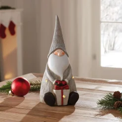 Weihnachtliche Dekofiguren|Weihnachtliche Led-Deko|Frank Handels GmbH & Co. KG LED-Wichtel "Geschenk"