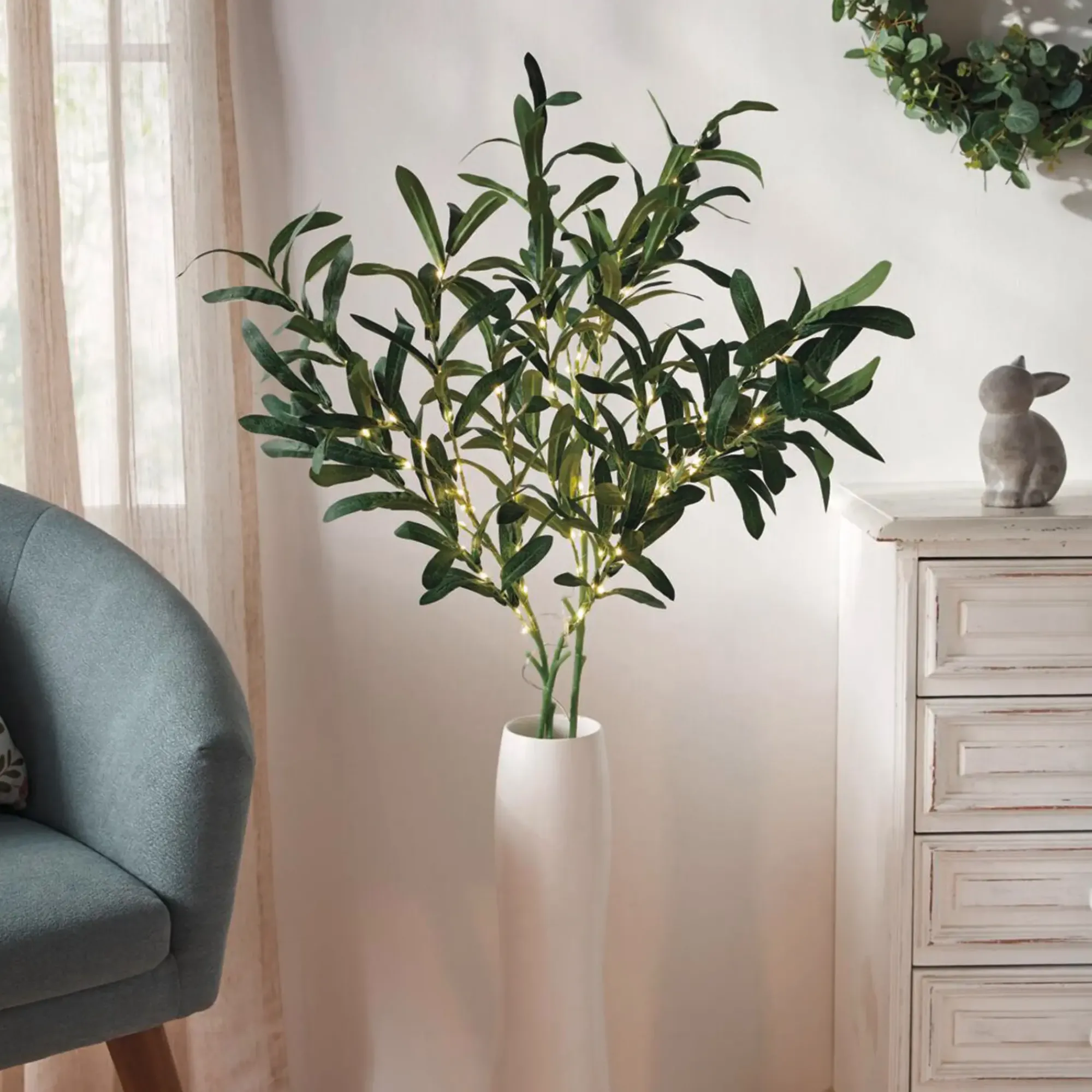 Kunstpflanzen|Led-Dekoobjekte|Frank Handels GmbH & Co. KG LED-Zweige "Olive"