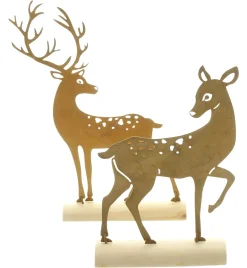 Weihnachtliche Dekofiguren|Chalet & Hütte|Frank Handels GmbH & Co. KG Metalldeko "Hirsch", 2er Set