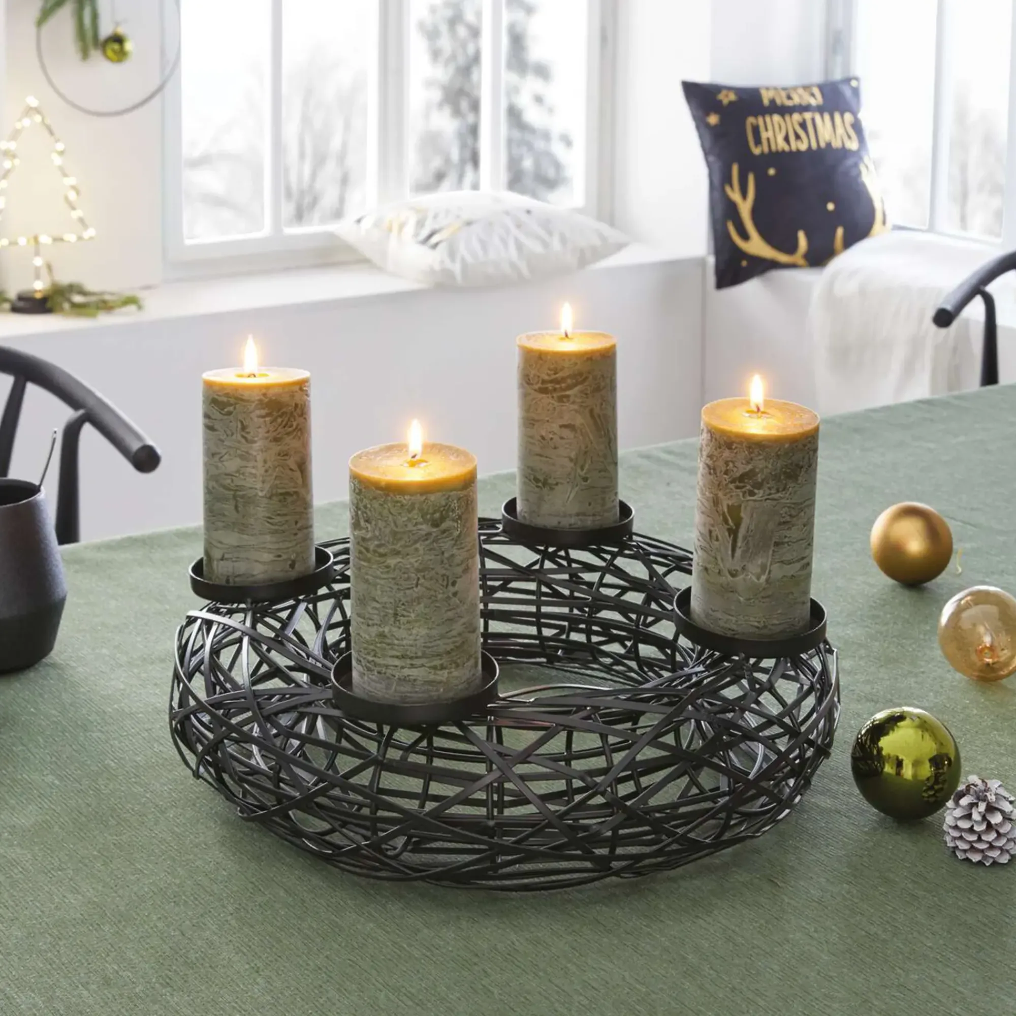 Adventskränze|Weihnachtslichter|Frank Handels GmbH & Co. KG Metallkranz "Candela"