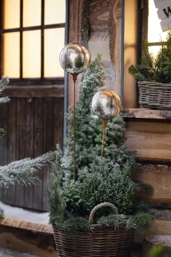 Herbstgarten|Weihnachtliche Gartenstecker|Frank Handels GmbH & Co. KG Metallstecker "Kugel"