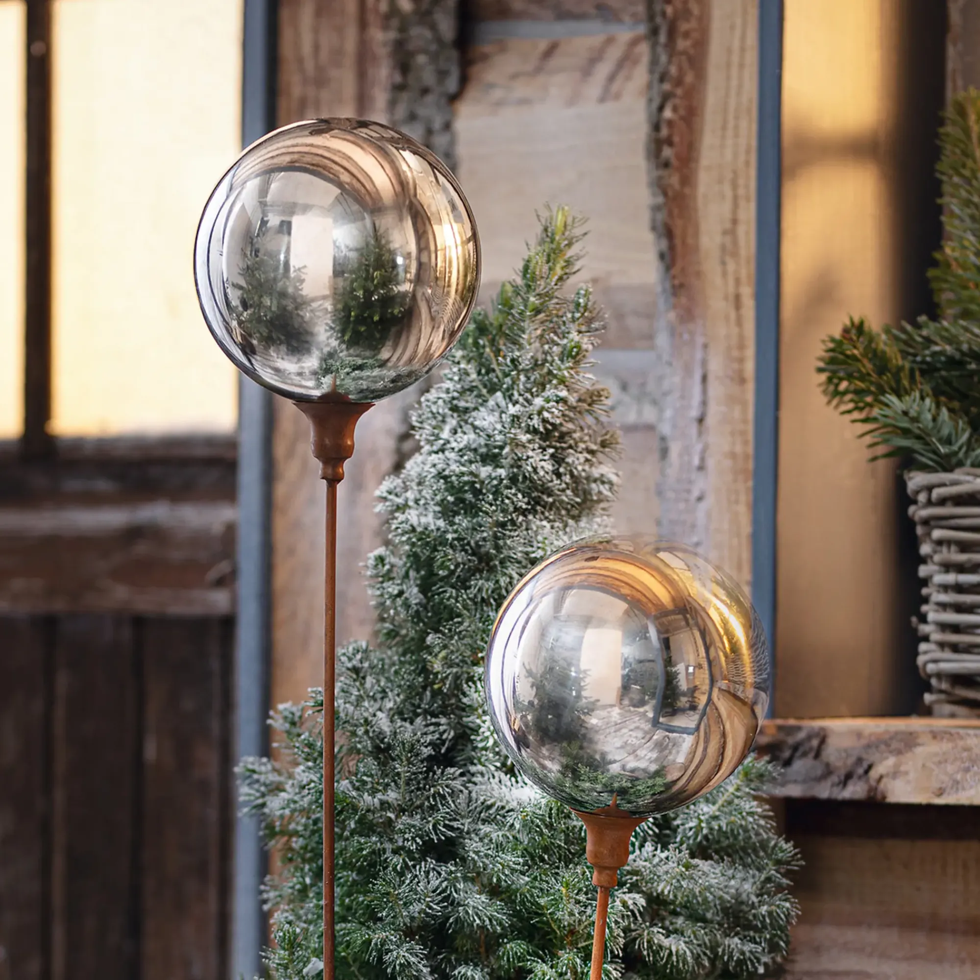 Herbstgarten|Weihnachtliche Gartenstecker|Frank Handels GmbH & Co. KG Metallstecker "Kugel"
