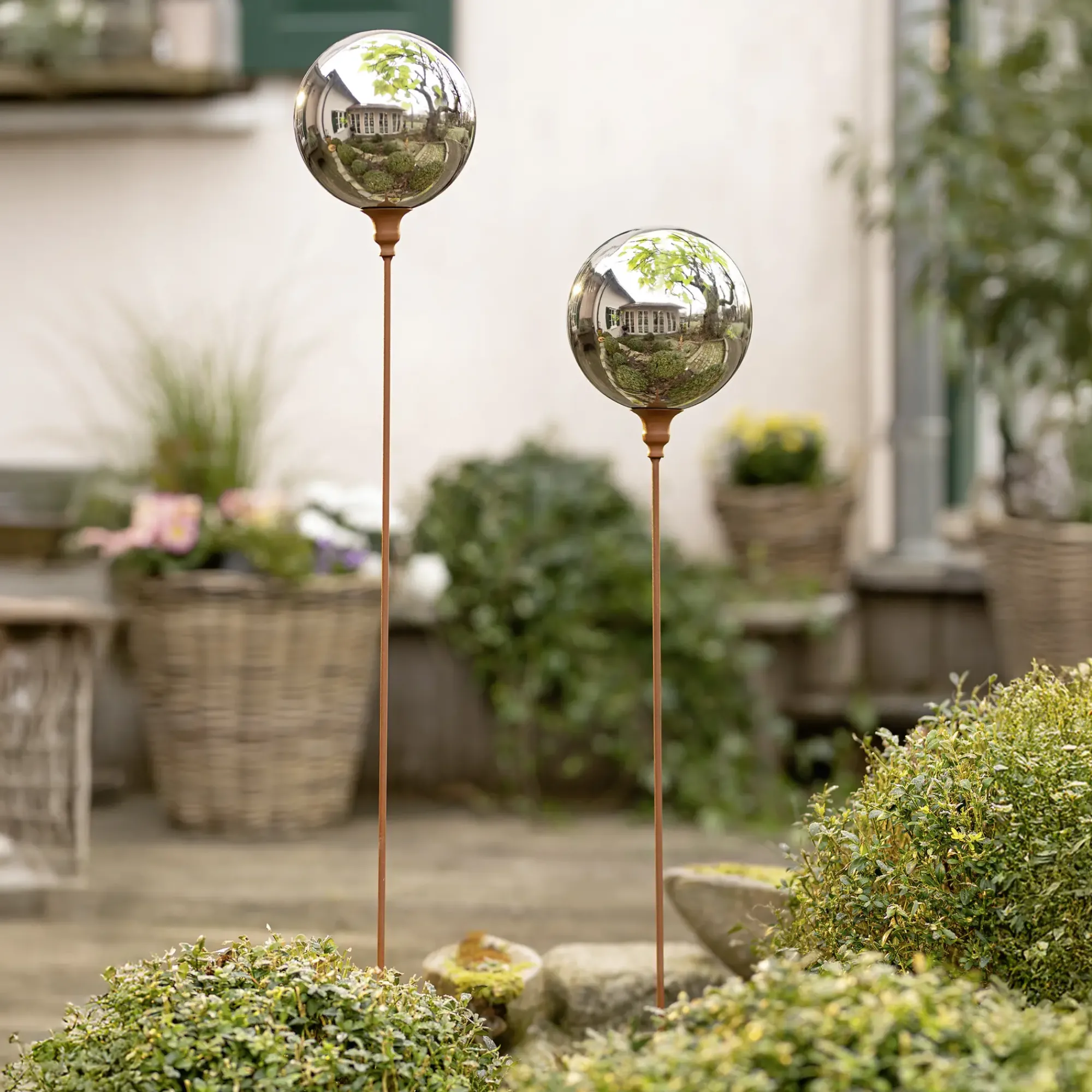 Herbstgarten|Weihnachtliche Gartenstecker|Frank Handels GmbH & Co. KG Metallstecker "Kugel"