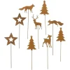 Zubehör Für Adventskränze|Weihnachtliche Streuer & Stecker|Frank Handels GmbH & Co. KG Metallstecker "Weihnachtswald", 9er Set