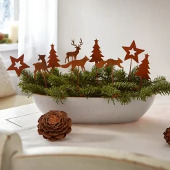 Zubehör Für Adventskränze|Weihnachtliche Streuer & Stecker|Frank Handels GmbH & Co. KG Metallstecker "Weihnachtswald", 9er Set