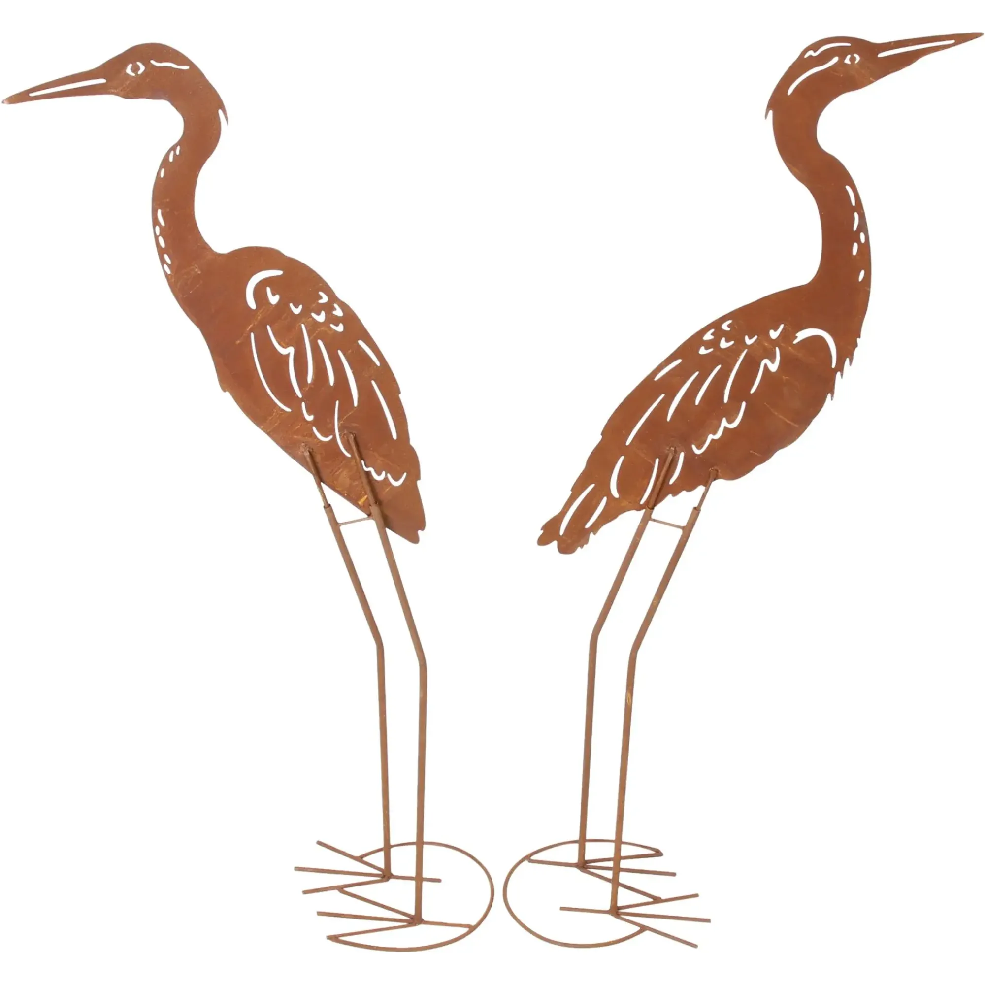 Gartenfiguren|Dekofiguren|Frank Handels GmbH & Co. KG Metallvogel "Rost", 2er Set