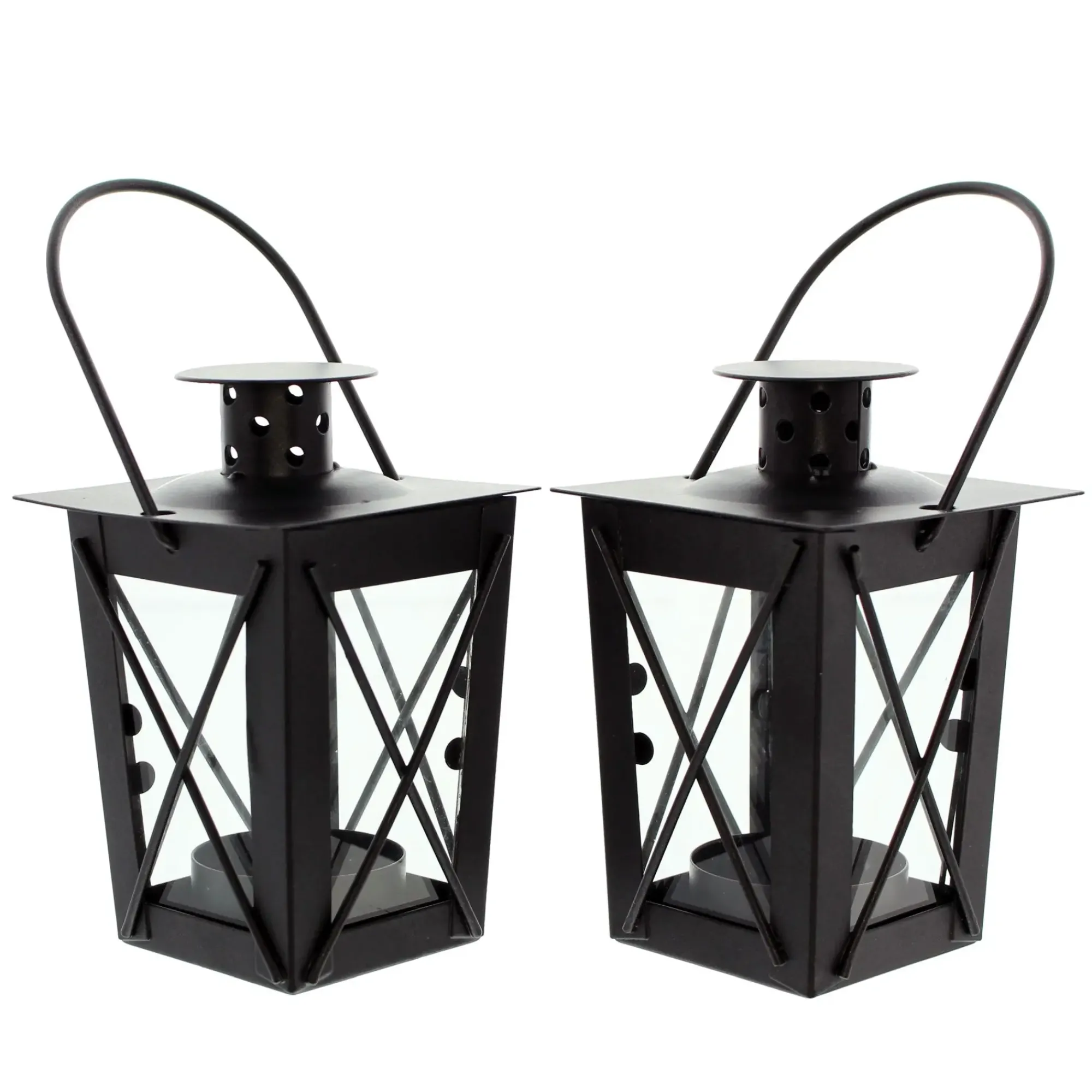 Grabschmuck|Laternen & Co.|Frank Handels GmbH & Co. KG Mini-Laterne "Metall", 2er Set