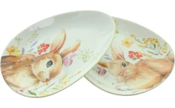 Geschirr|Küche|Frank Handels GmbH & Co. KG Osterteller "Blumenhäschen", 2er Set