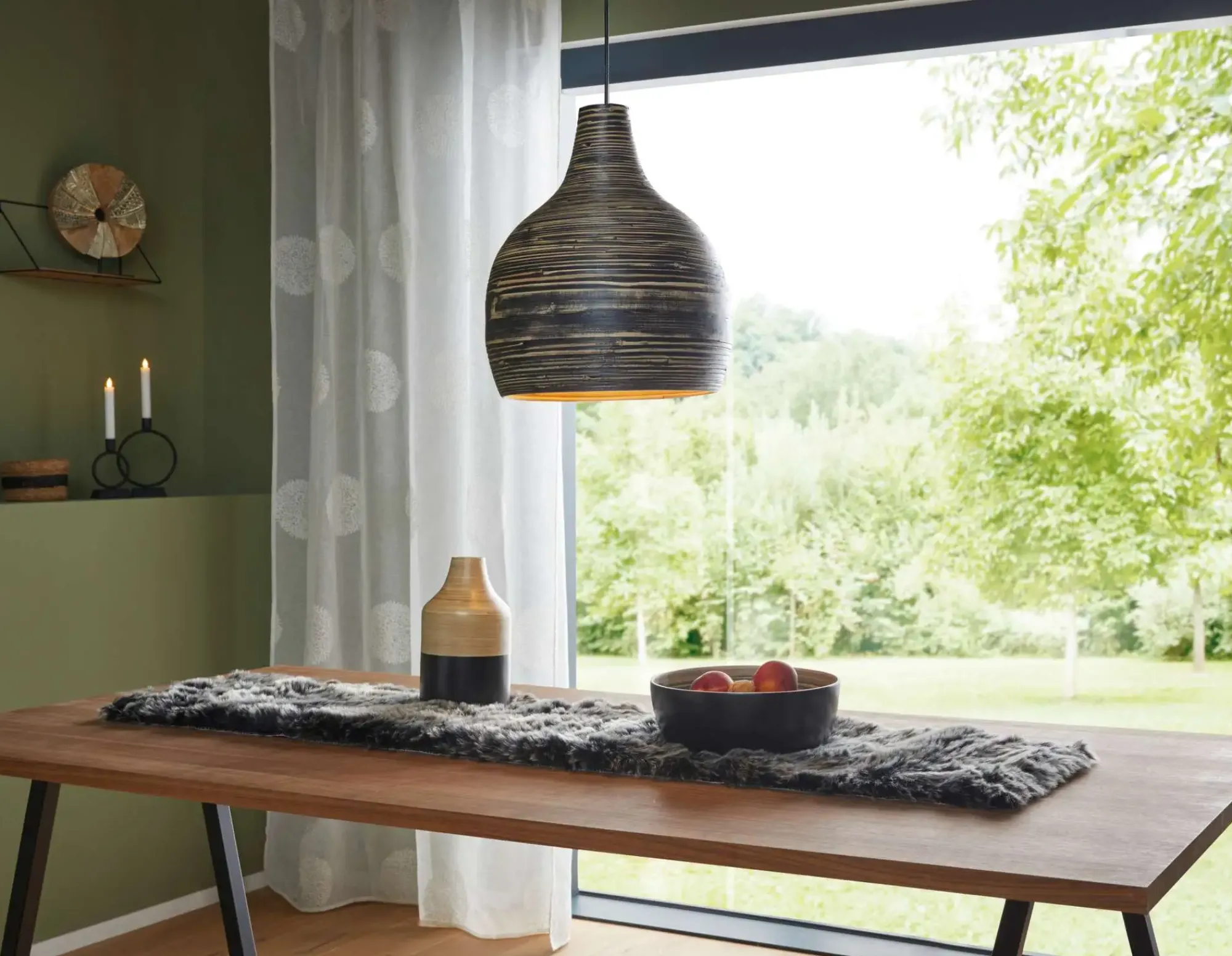 Wohnzimmer|Lampen & Lampenschirme|Frank Handels GmbH & Co. KG Pendelleuchte "Black Bamboo"