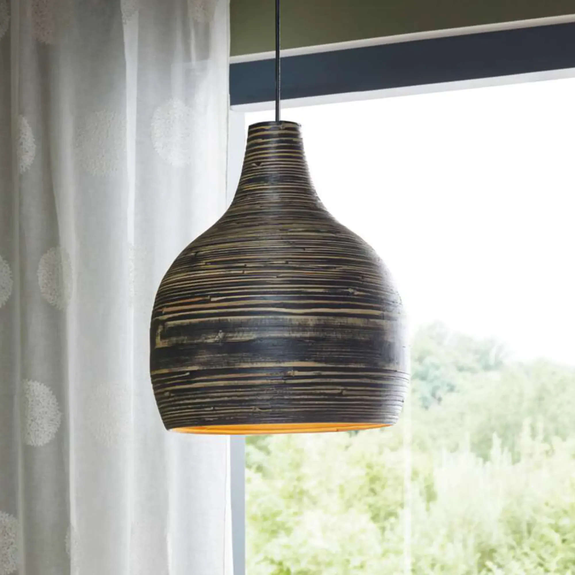 Wohnzimmer|Lampen & Lampenschirme|Frank Handels GmbH & Co. KG Pendelleuchte "Black Bamboo"