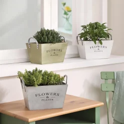 Pflanztöpfe|Frank Handels GmbH & Co. KG Pflanzer "Flowers & Plants", 3er Set