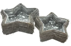 Weihnachtliche Pflanzer|Sterne|Frank Handels GmbH & Co. KG Pflanzer "Reisigstern", 2er Set