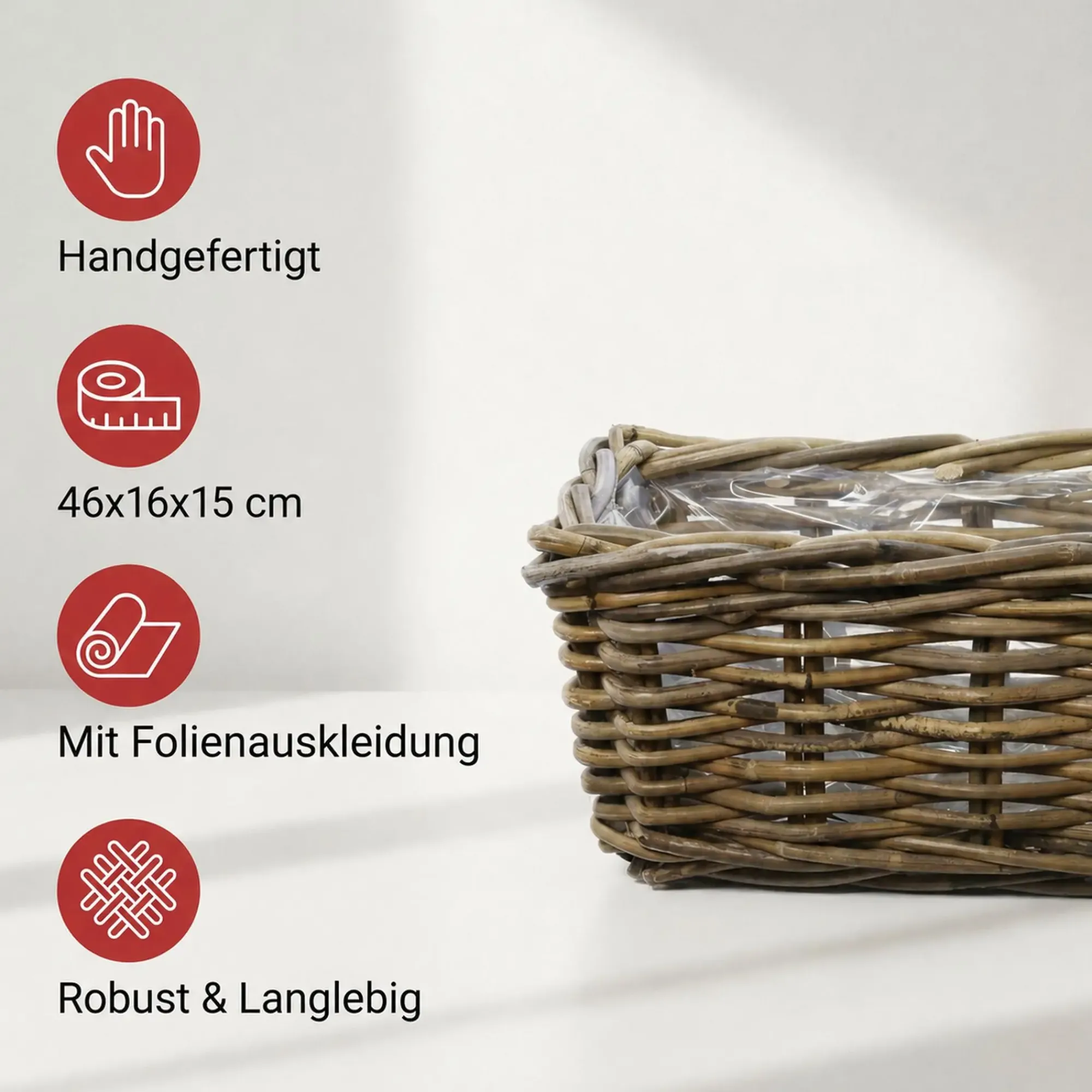 Herbstgarten|Pflanzkörbe|Frank Handels GmbH & Co. KG Pflanzkasten "Rattan", klein