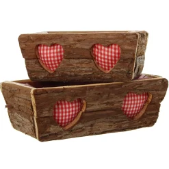 Pflanztöpfe|Frank Handels GmbH & Co. KG Pflanzkasten "Rinde", 2er Set