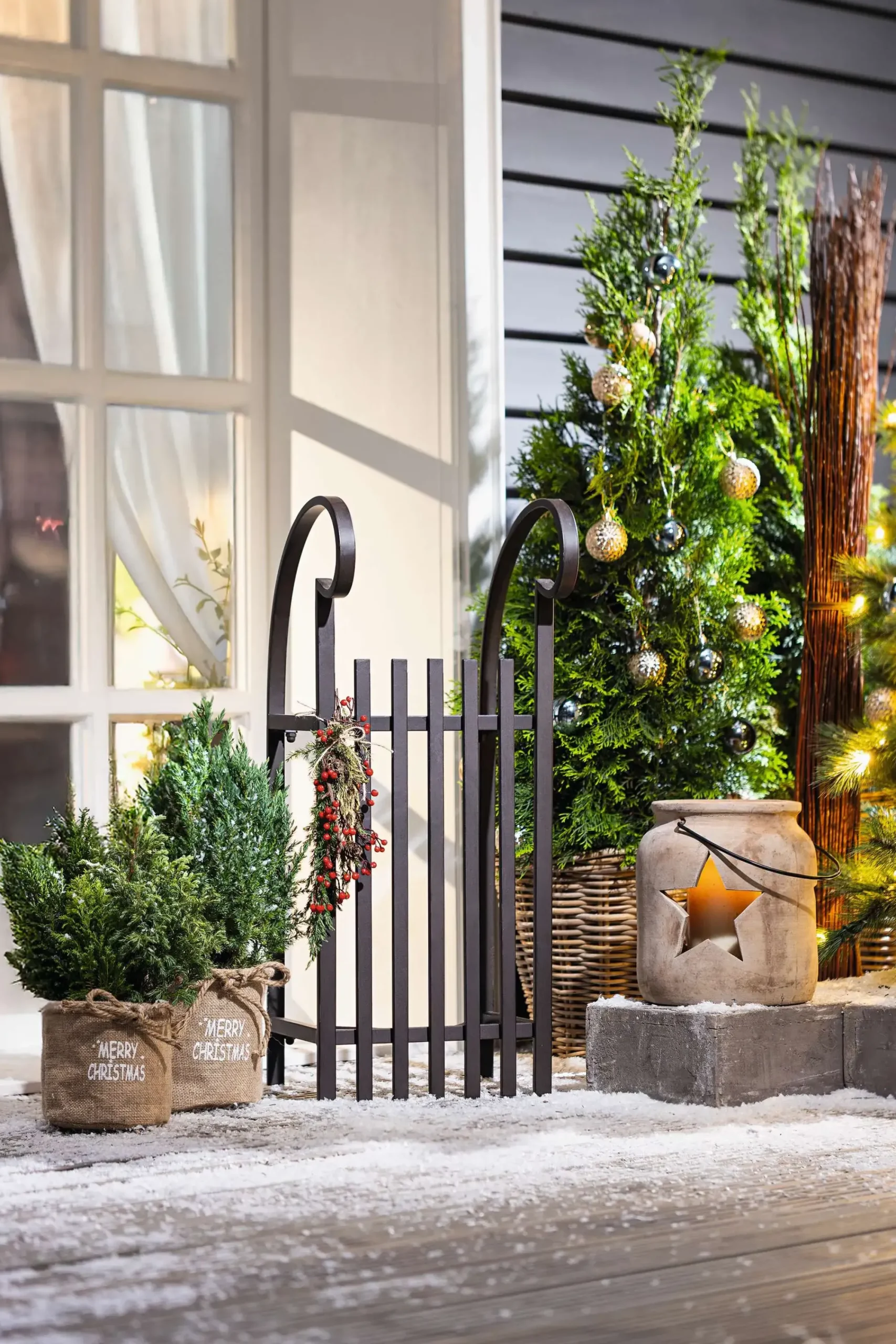 Weihnachtliche Pflanzer|Frank Handels GmbH & Co. KG Pflanzkorb "Merry Christmas", 2er Set