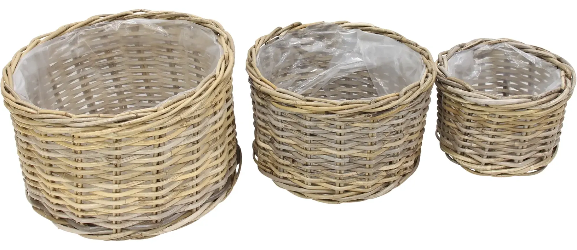 Pflanzkörbe|Weihnachtliche Pflanzer|Frank Handels GmbH & Co. KG Pflanzkorb "Rattan", 3er Set