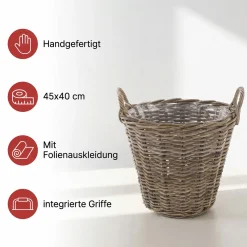 Herbstgarten|Füllkörbe & Universalkörbe|Frank Handels GmbH & Co. KG Pflanzkorb "Rattan", maxi