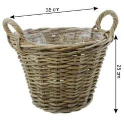 Herbstgarten|Füllkörbe & Universalkörbe|Frank Handels GmbH & Co. KG Pflanzkorb "Rattan", mittel