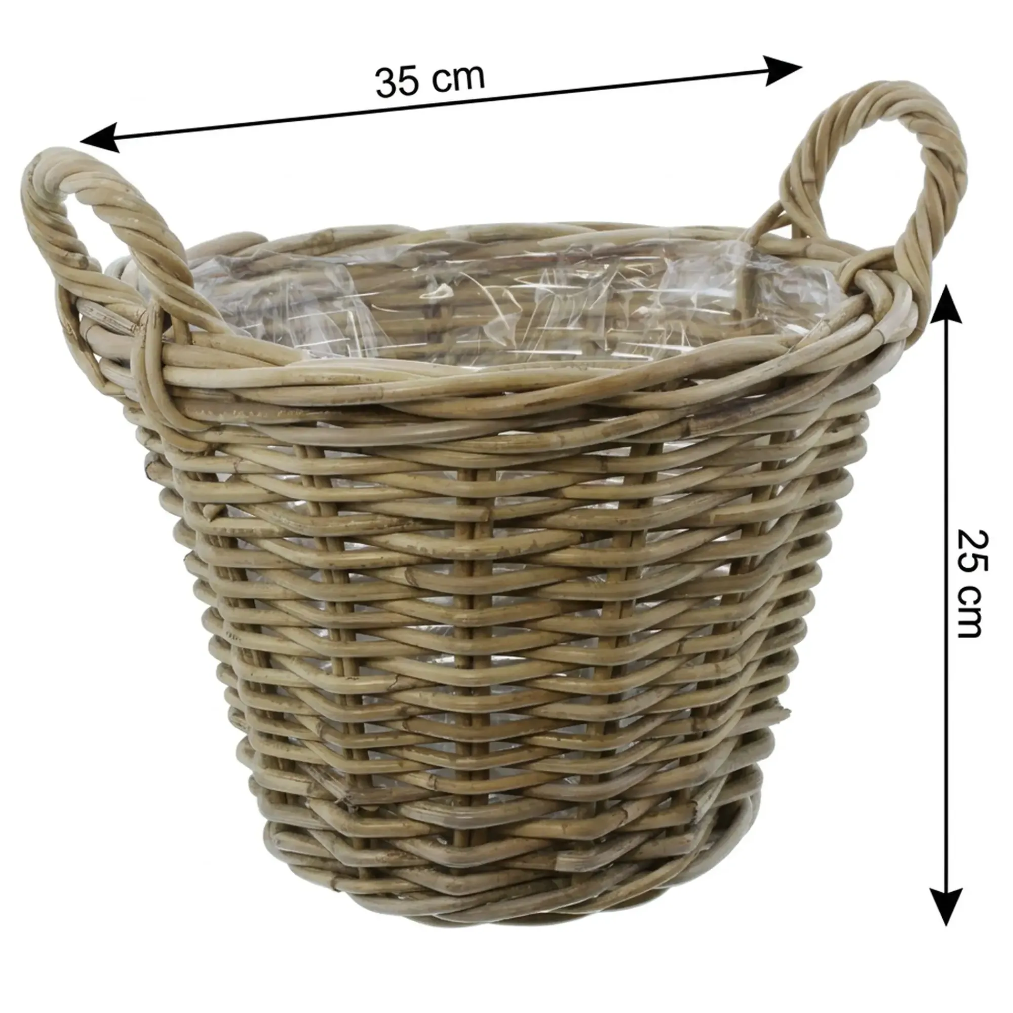 Herbstgarten|Füllkörbe & Universalkörbe|Frank Handels GmbH & Co. KG Pflanzkorb "Rattan", mittel