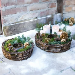 Pflanzkörbe|Weihnachtliche Pflanzer|Frank Handels GmbH & Co. KG Pflanzrad, 2er Set