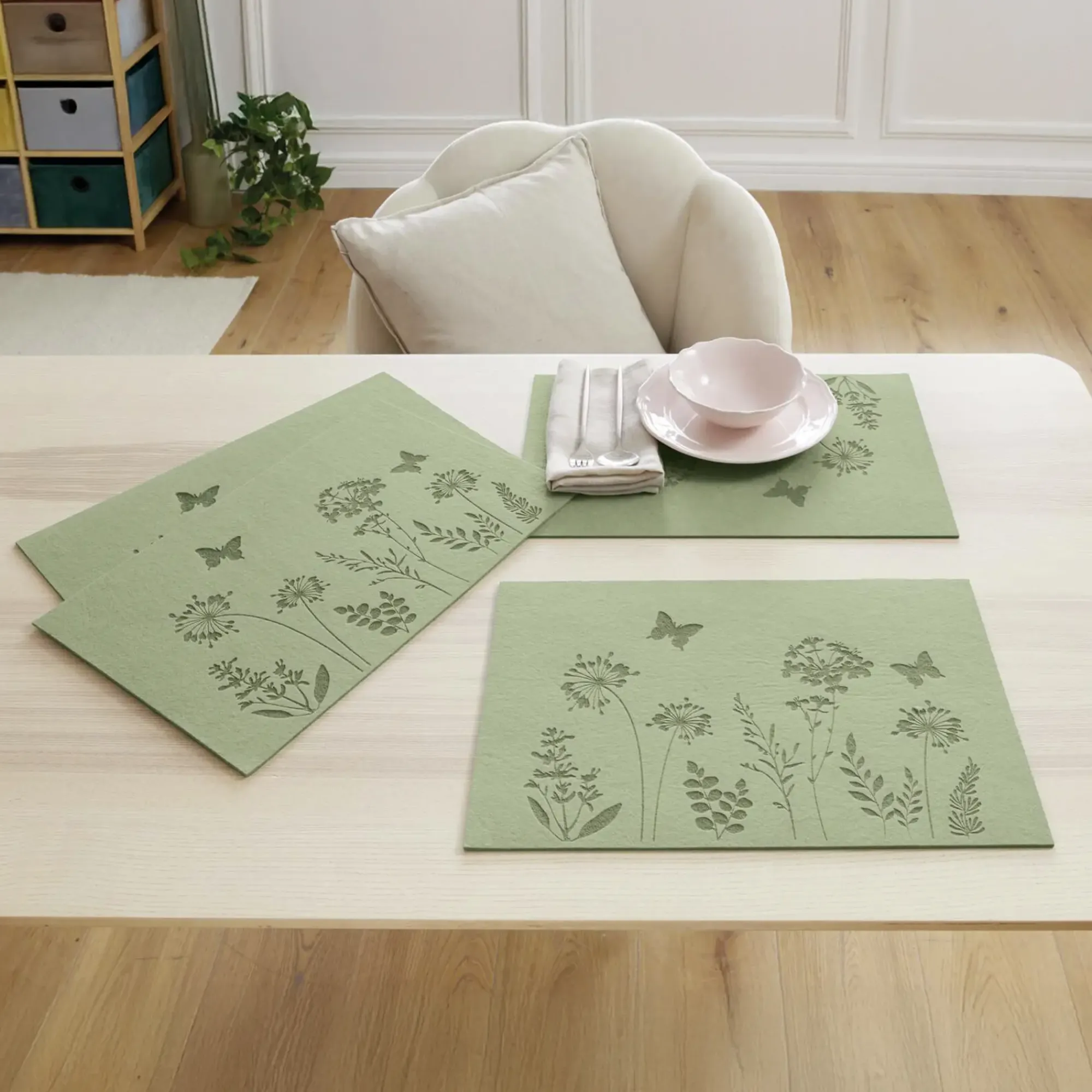 Tischsets|Esszimmer|Frank Handels GmbH & Co. KG Platzmatte "Blumenwiese", 4er Set