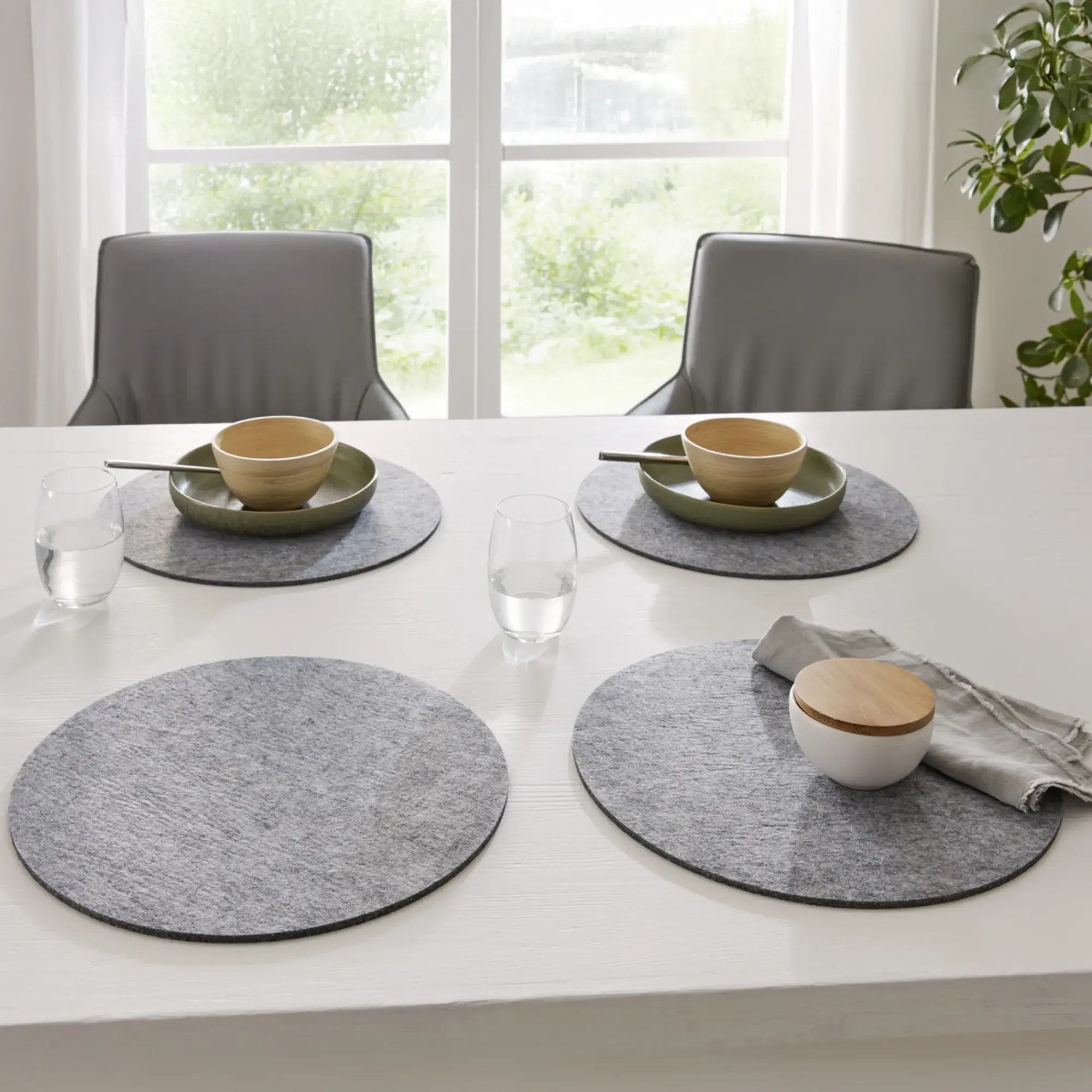 Tischsets|Herbstliche Tischwäsche|Frank Handels GmbH & Co. KG Platzmatte "Grey", 4er Set