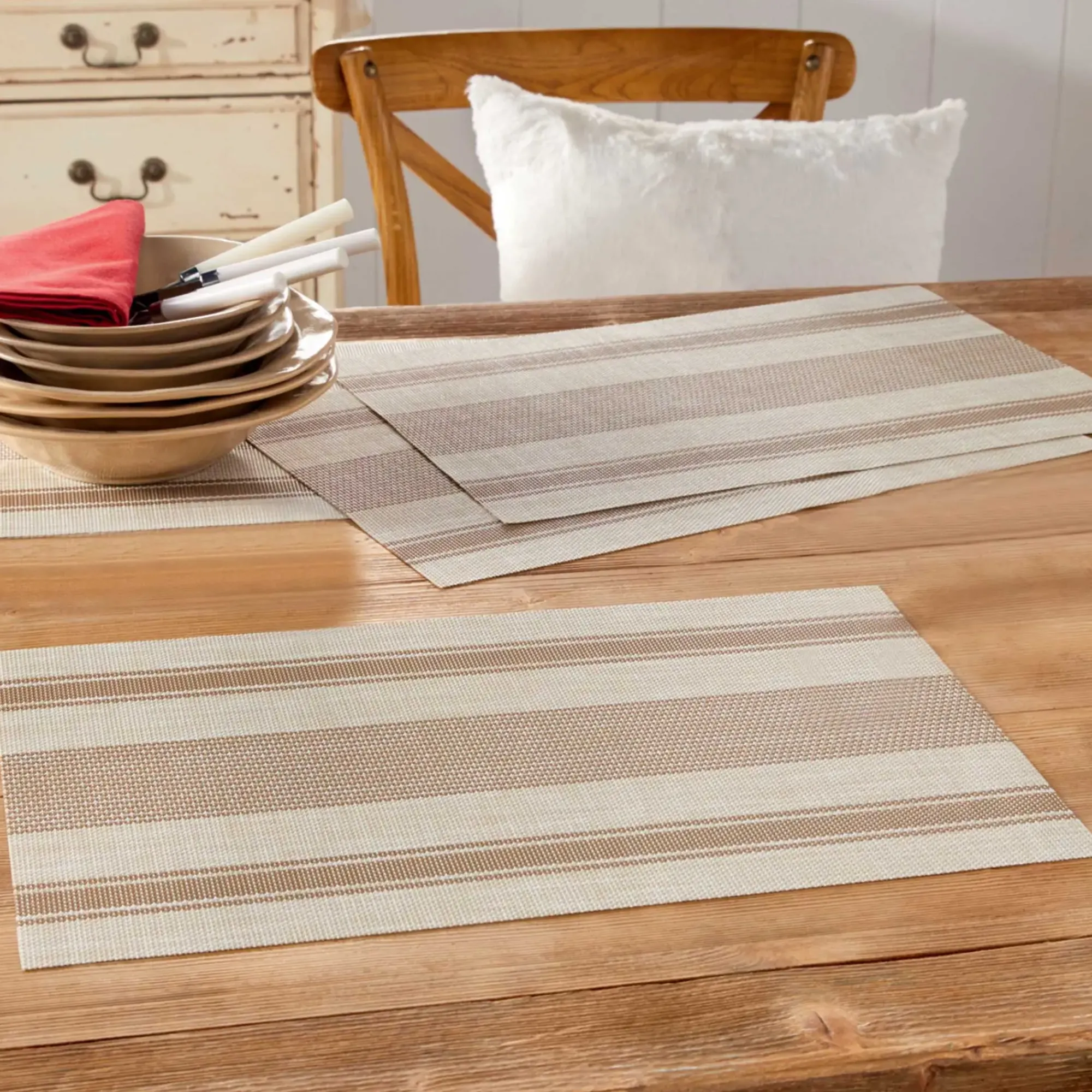 Tischsets|Outdoortextilien|Frank Handels GmbH & Co. KG Platzmatte "Querstreifen", 4er Set