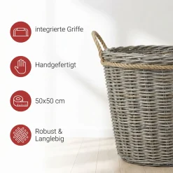 Füllkörbe & Universalkörbe|Chalet & Hütte|Frank Handels GmbH & Co. KG Rattankorb "Koboo-Grey"