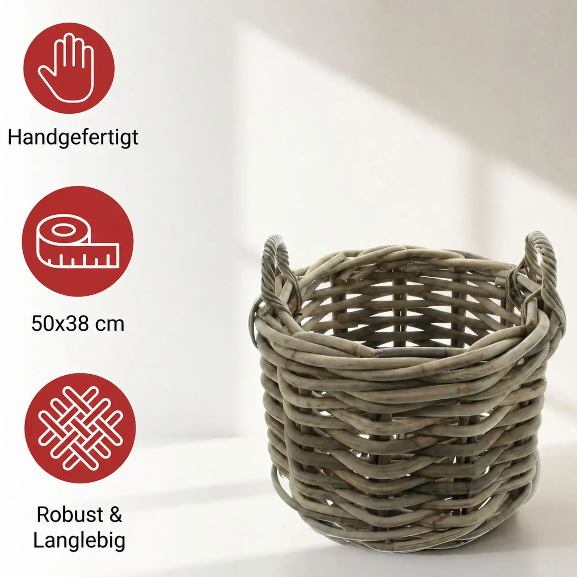 Füllkörbe & Universalkörbe|Chalet & Hütte|Frank Handels GmbH & Co. KG Rattankorb "Rustikale Optik"