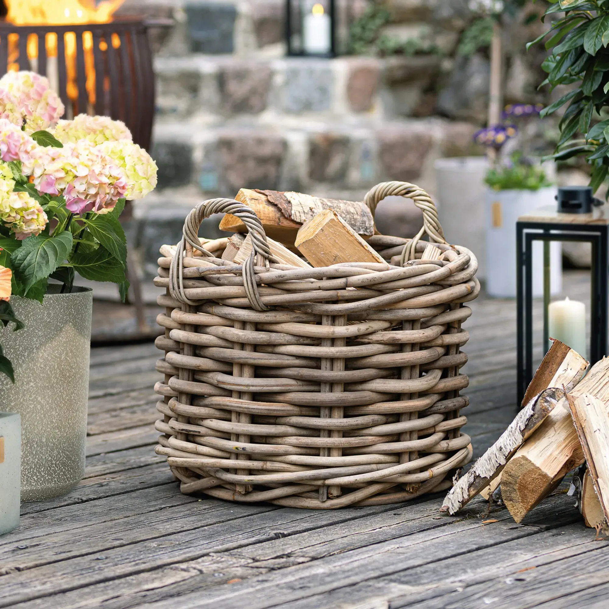Füllkörbe & Universalkörbe|Chalet & Hütte|Frank Handels GmbH & Co. KG Rattankorb "Rustikale Optik"