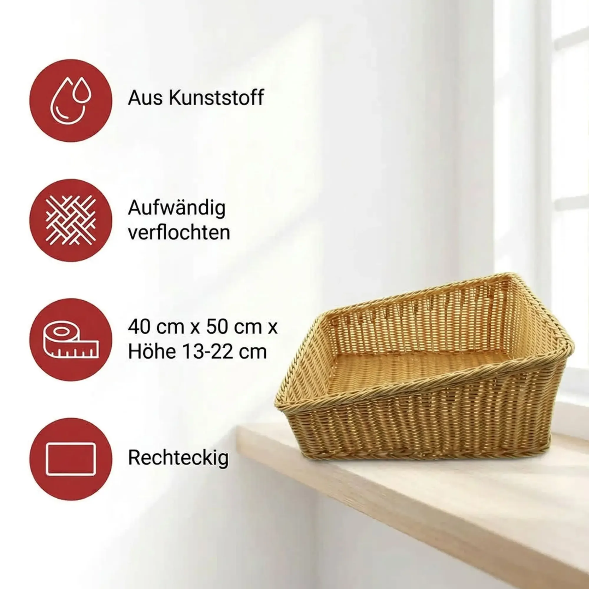 Auslagekörbe & Regalkörbe|Frank Handels GmbH & Co. KG Regalkorb "Poly", 40 x 50 cm
