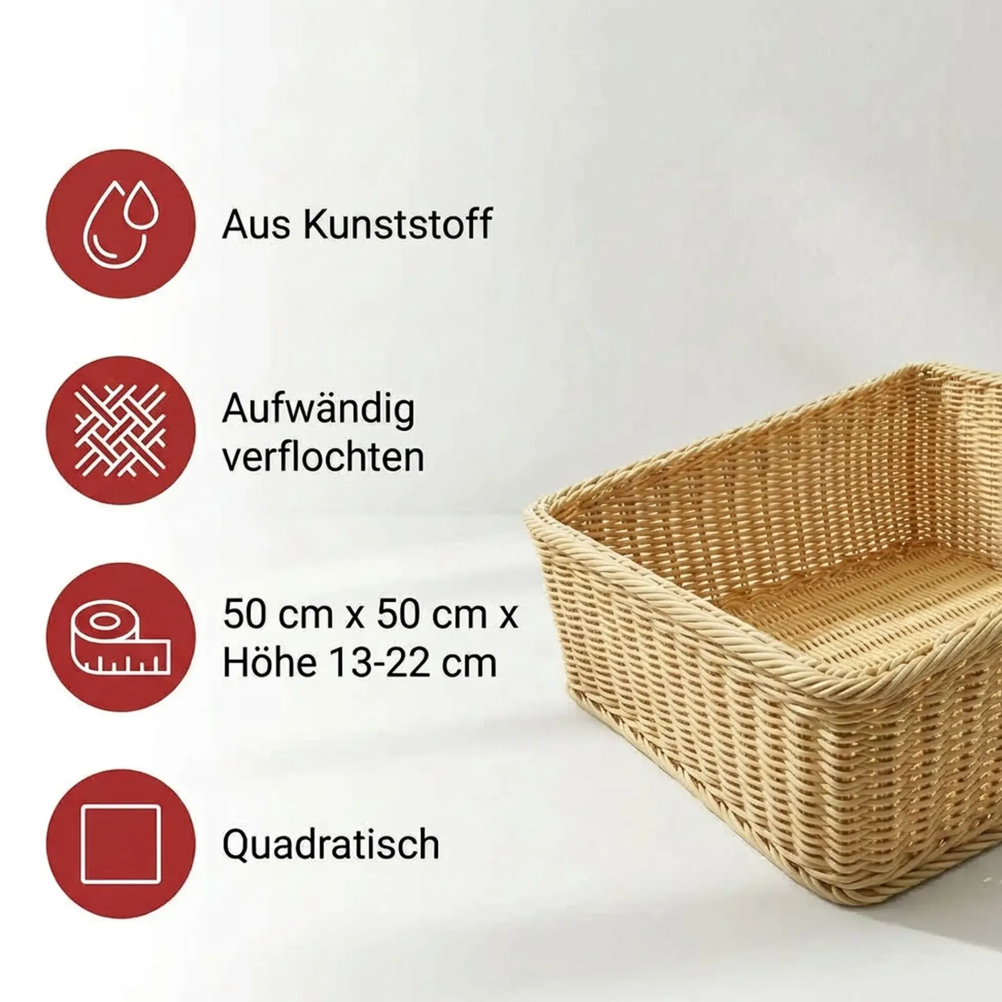 Auslagekörbe & Regalkörbe|Frank Handels GmbH & Co. KG Regalkorb "Poly", 50 x 50 cm
