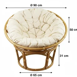 Sessel & Stühle|Flechtmöbel|Frank Handels GmbH & Co. KG Relaxsessel "Papasan", 3tlg.