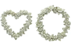 Herbstgarten|Grabschmuck|Frank Handels GmbH & Co. KG Rosendeko "Herz & Kranz", 2er Set