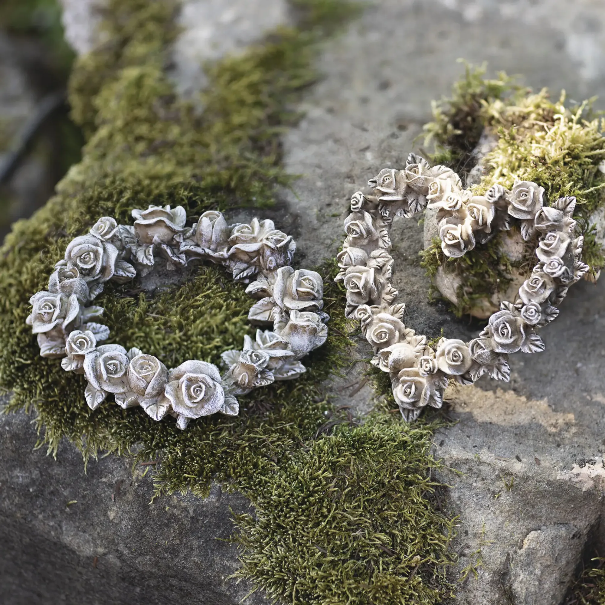 Herbstgarten|Grabschmuck|Frank Handels GmbH & Co. KG Rosendeko "Herz & Kranz", 2er Set
