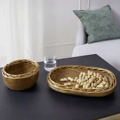 Herbstliche Dekoschalen|Dekoschalen & -Etageren|Frank Handels GmbH & Co. KG Schale "Flechtrand", rund