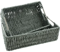 Schalen|Korbtabletts|Frank Handels GmbH & Co. KG Schale "Grau", 2er Set