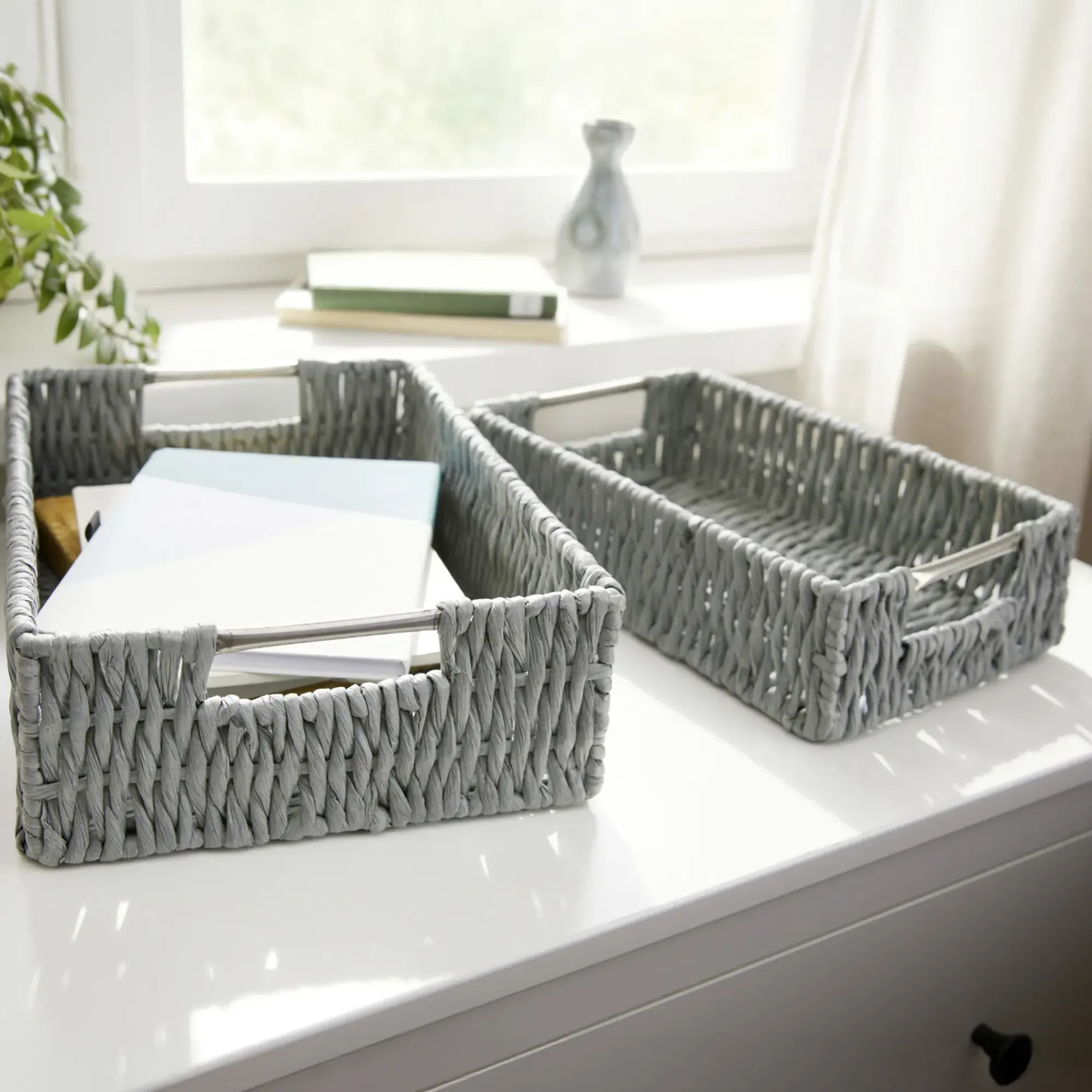 Schalen|Korbtabletts|Frank Handels GmbH & Co. KG Schale "Grau", 2er Set