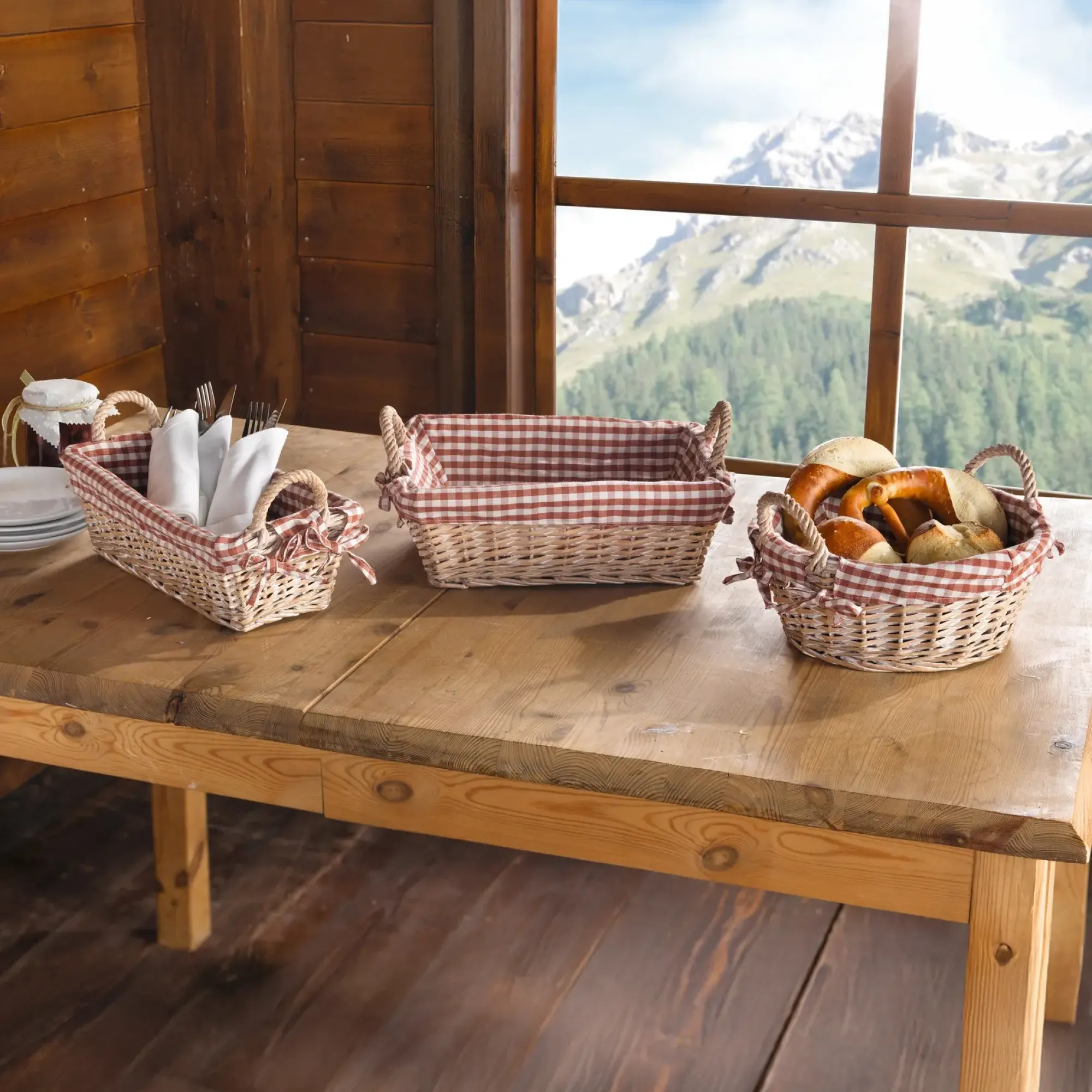 Brotkörbe|Chalet & Hütte|Frank Handels GmbH & Co. KG Schale "Karo", eckig