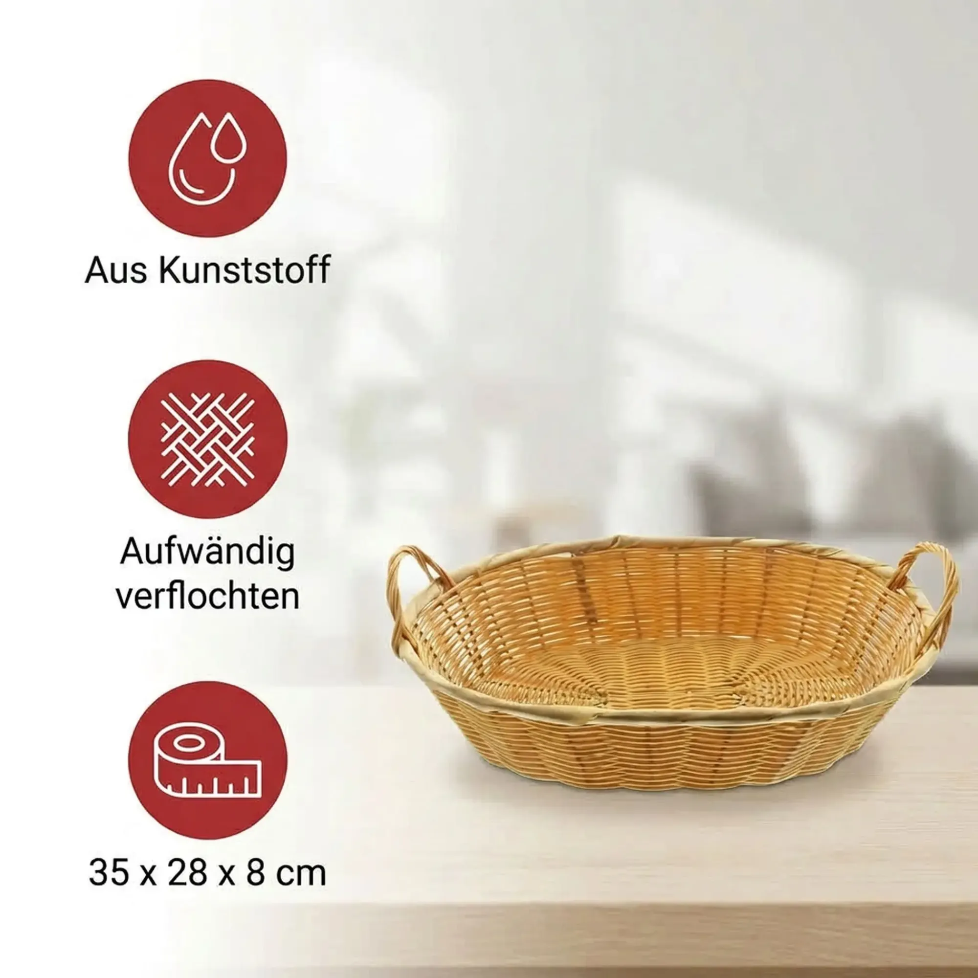 Brotkörbe|Ladendeko|Frank Handels GmbH & Co. KG Schale "Poly" mit Griffen