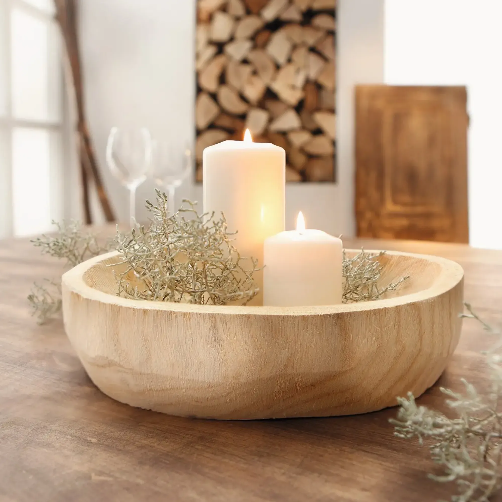 Herbstliche Dekoschalen|Dekoschalen & -Etageren|Frank Handels GmbH & Co. KG Schale "Wood"