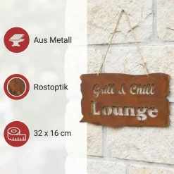 Gartendeko|Wanddeko|Frank Handels GmbH & Co. KG Schild "Grill & Chill Lounge"