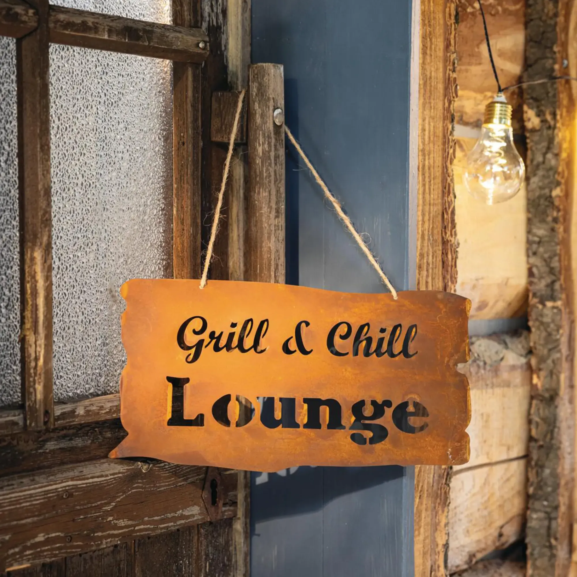 Gartendeko|Wanddeko|Frank Handels GmbH & Co. KG Schild "Grill & Chill Lounge"